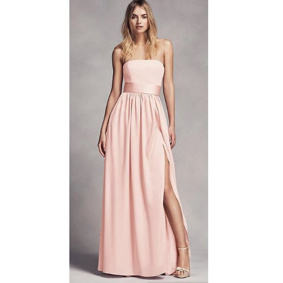 VERA WANG WHITE Strapless Long Matcha Style 36201760 DAVIS BRIDAL - Picture 1 of 16